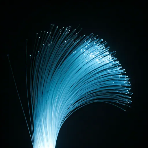 Abstract digital fiber optics blue